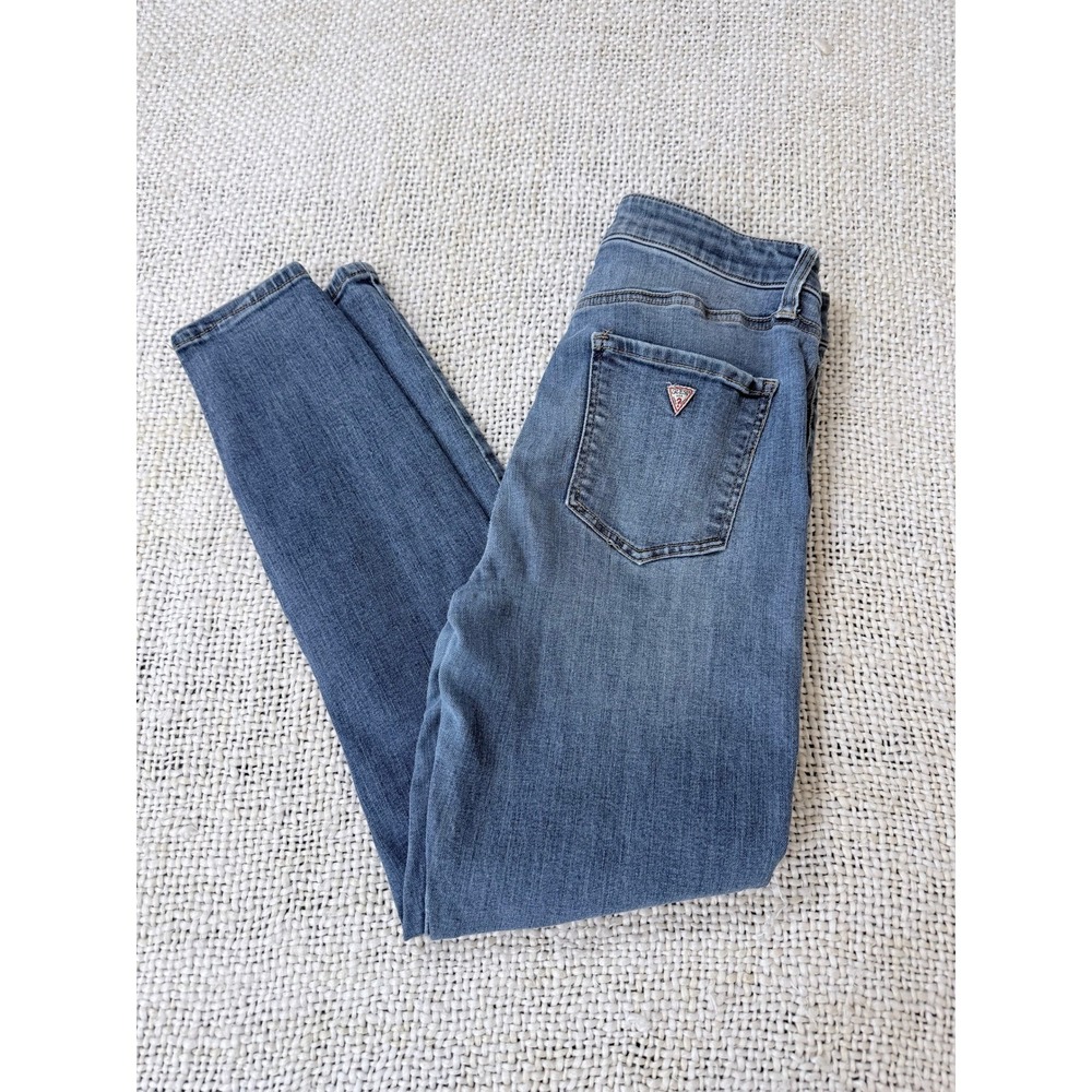 Guess Los Angeles Womens Skinny Jeans Medium Wash Blue Denim High Rise Size 27